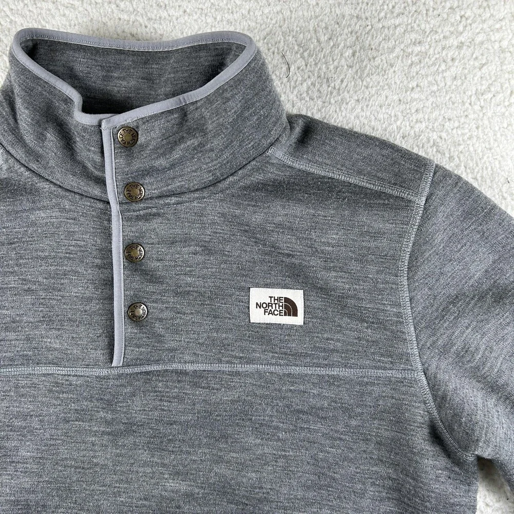 The North Face Sweatshirt Mens Medium Patrol Sherpa Lined Snap Mock Neck Fleece